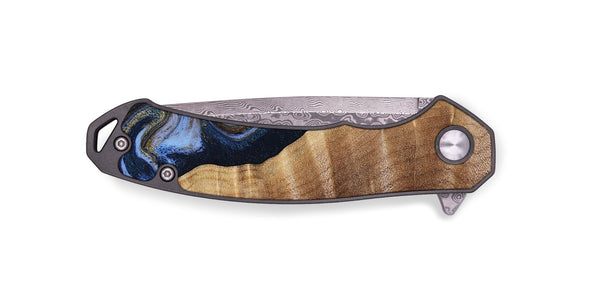 EDC Wood Pocket Knife - Devante (Teal & Gold, 807055)