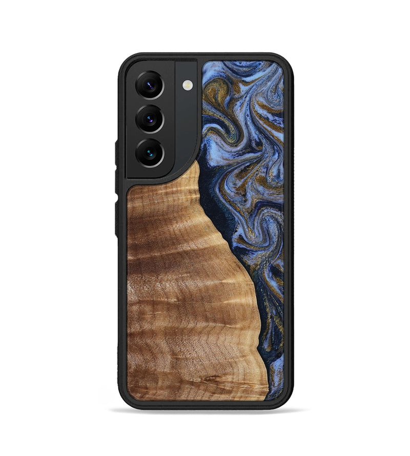 Galaxy S22 Wood Phone Case - Devante (Teal & Gold, 807055)