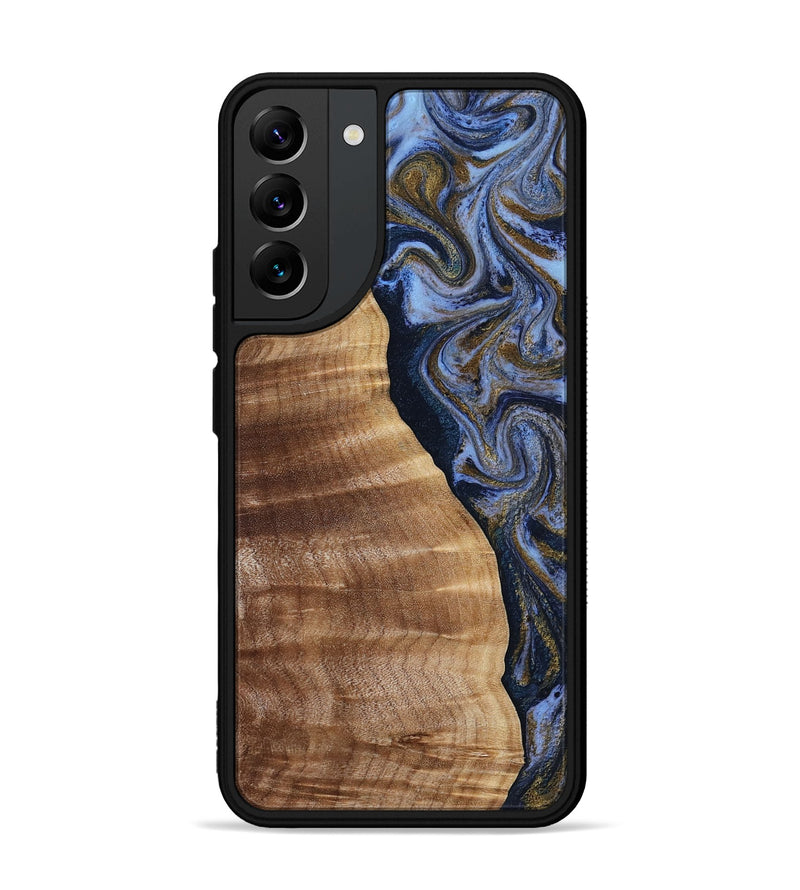 Galaxy S22 Plus Wood Phone Case - Devante (Teal & Gold, 807055)