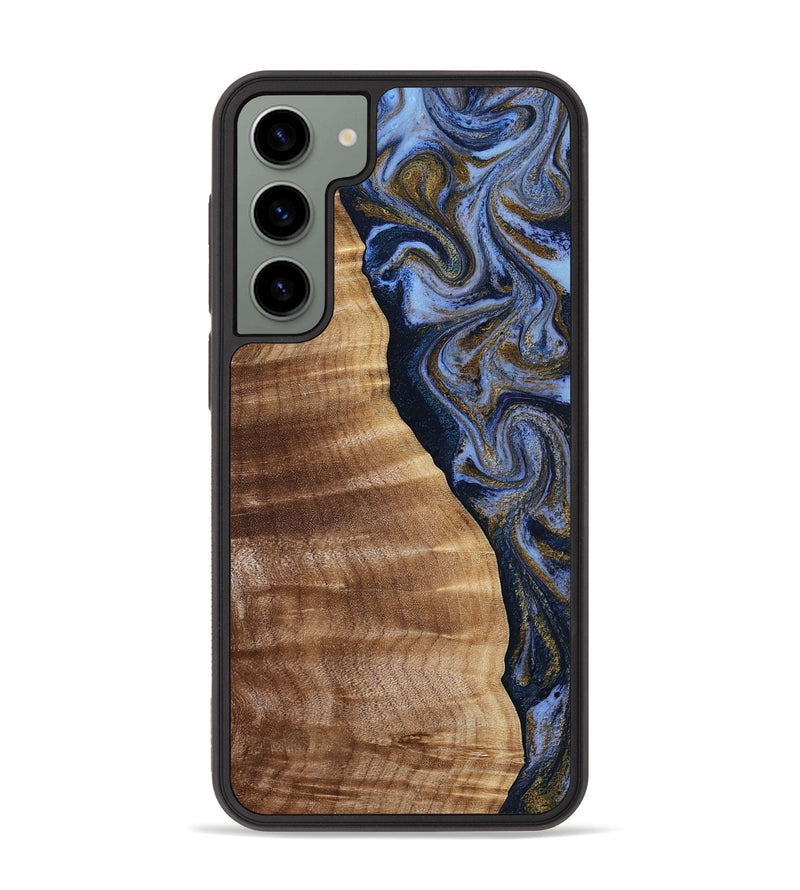 Galaxy S23 Plus Wood Phone Case - Devante (Teal & Gold, 807055)