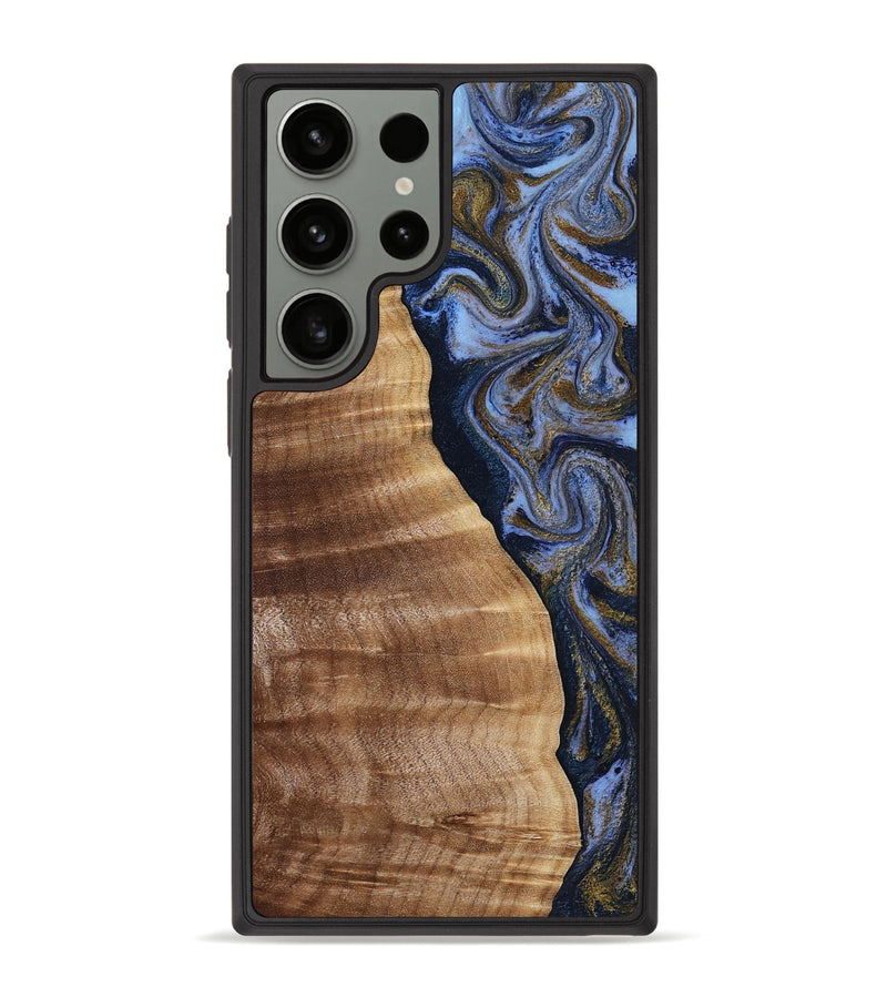 Galaxy S23 Ultra Wood Phone Case - Devante (Teal & Gold, 807055)
