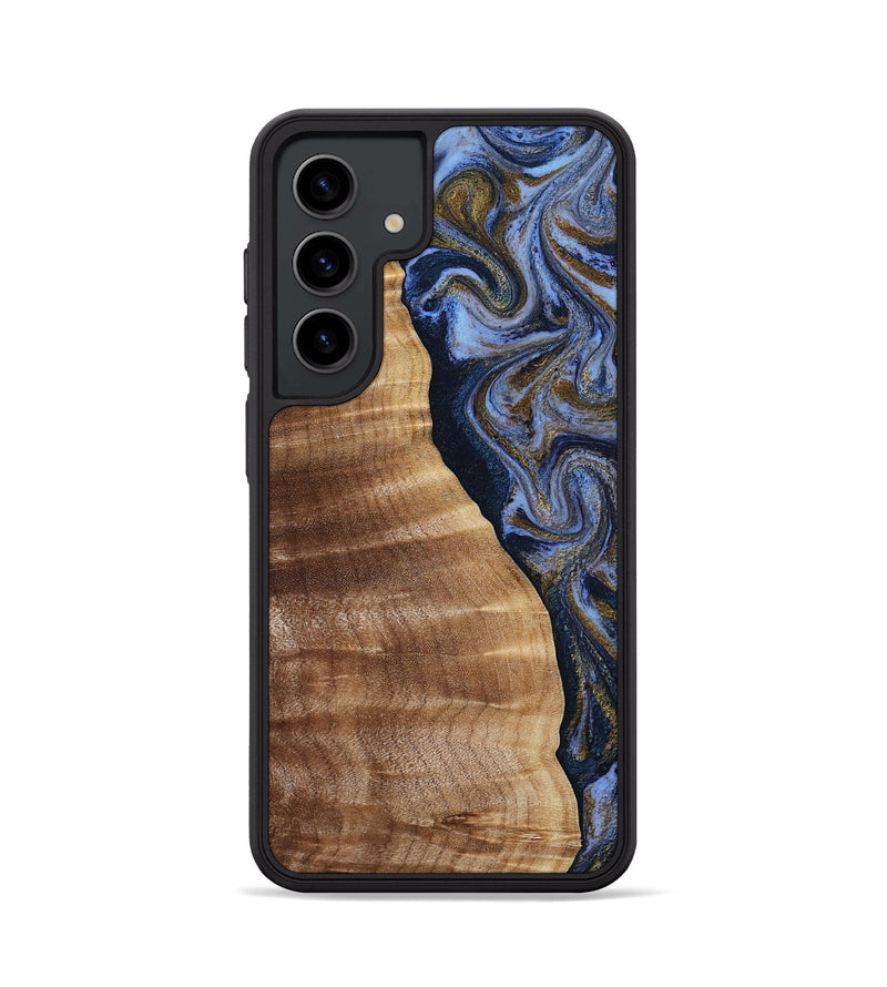 Galaxy S24 Wood Phone Case - Devante (Teal & Gold, 807055)