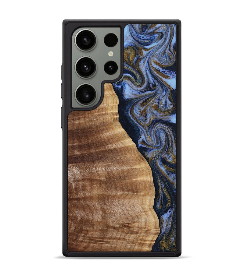 Galaxy S24 Ultra Wood Phone Case - Devante (Teal & Gold, 807055)