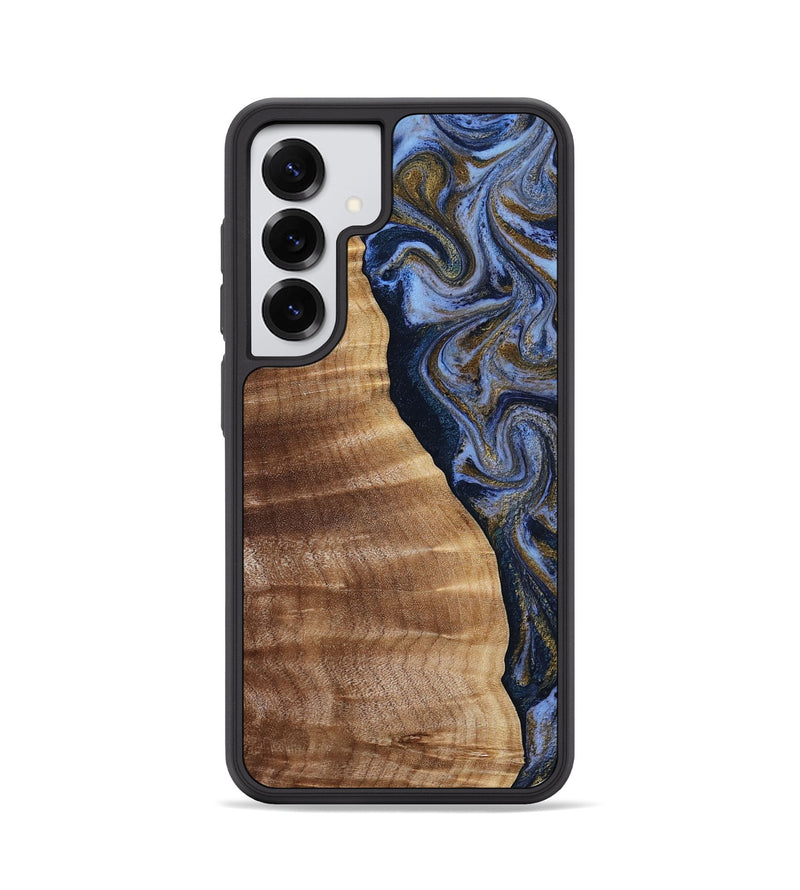 Galaxy S25 Wood Phone Case - Devante (Teal & Gold, 807055)