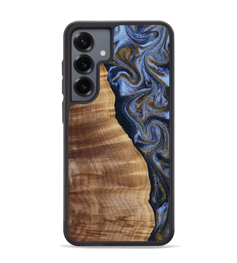 Galaxy S25 Plus Wood Phone Case - Devante (Teal & Gold, 807055)