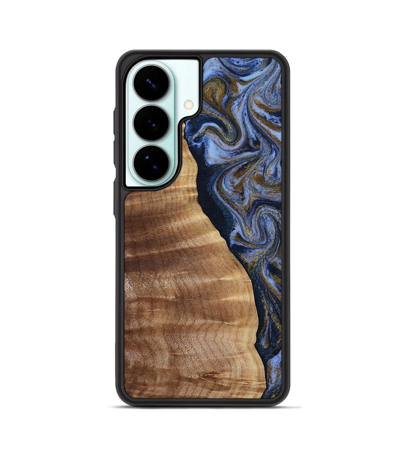 Galaxy S26 Wood Phone Case - Devante (Teal & Gold, 807055)