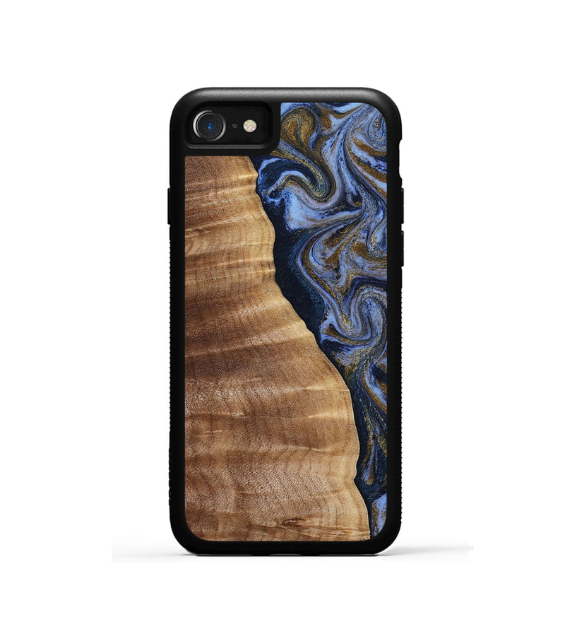iPhone SE Wood Phone Case - Devante (Teal & Gold, 807055)