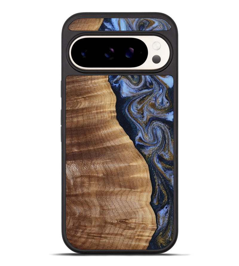 Pixel 10 Pro XL Wood Phone Case - Devante (Teal & Gold, 807055)