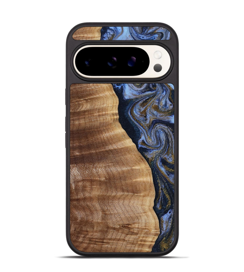 Pixel 9 Pro Wood Phone Case - Devante (Teal & Gold, 807055)