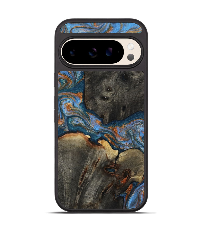 Pixel 10 Wood Phone Case - Kian (Teal & Gold, 807078)