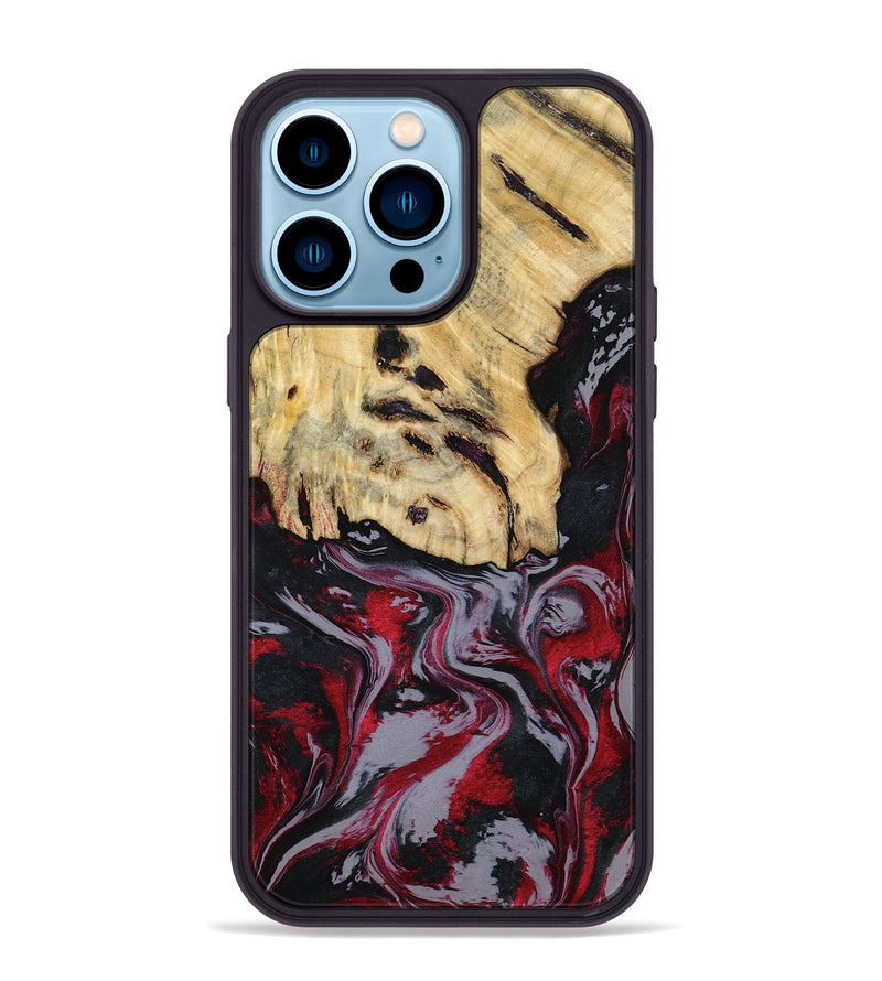 iPhone 14 Pro Max Wood Phone Case - Leila (Red, 807093)