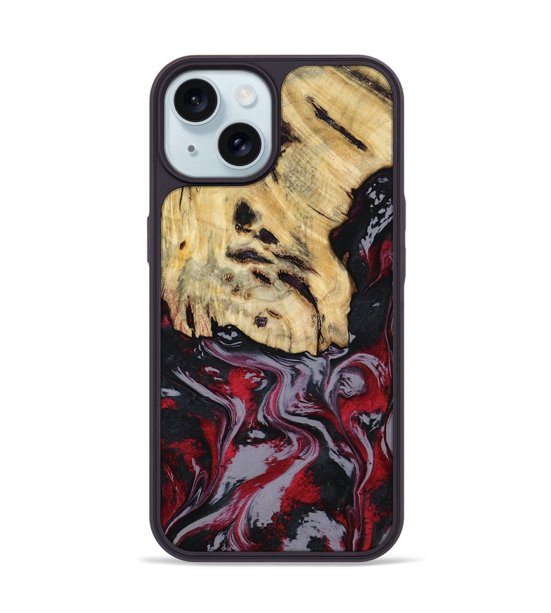 iPhone 15 Wood Phone Case - Leila (Red, 807093)