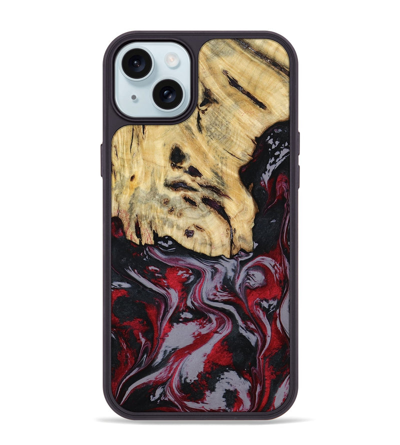 iPhone 15 Plus Wood Phone Case - Leila (Red, 807093)
