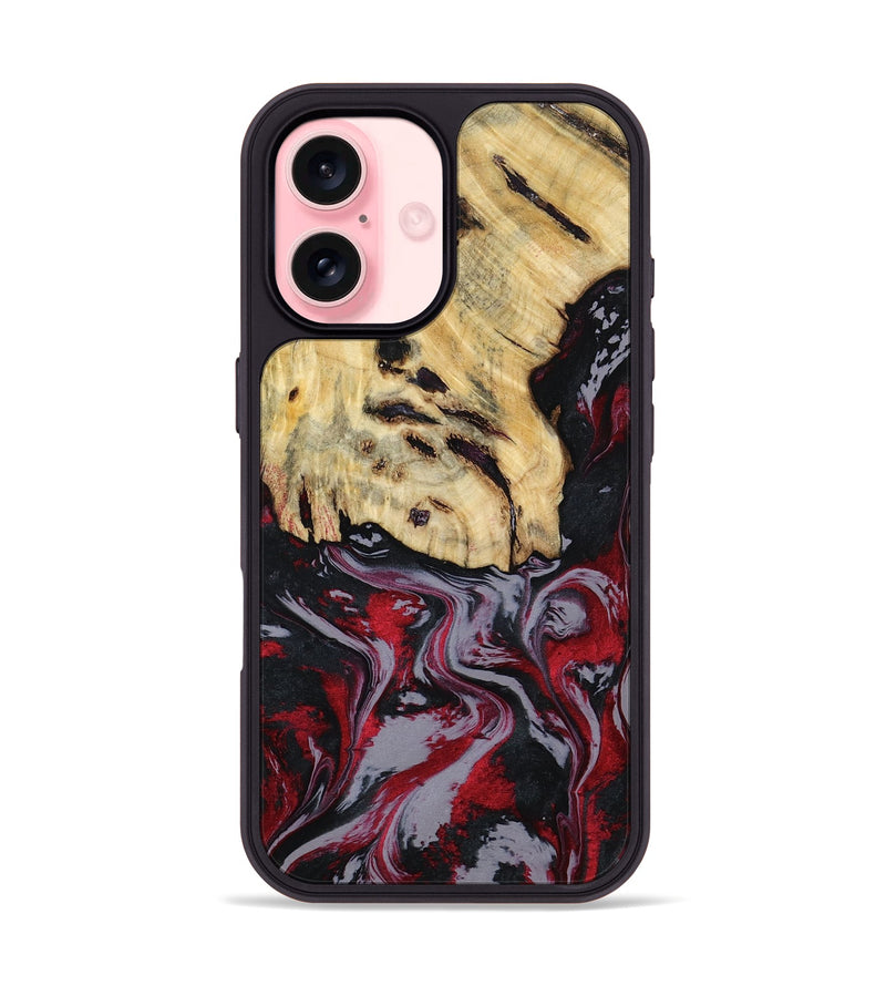 iPhone 16 Wood Phone Case - Leila (Red, 807093)