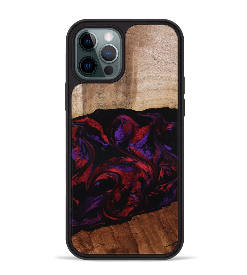 iPhone 12 Pro Max Wood Phone Case - Agustin (Red, 807094)