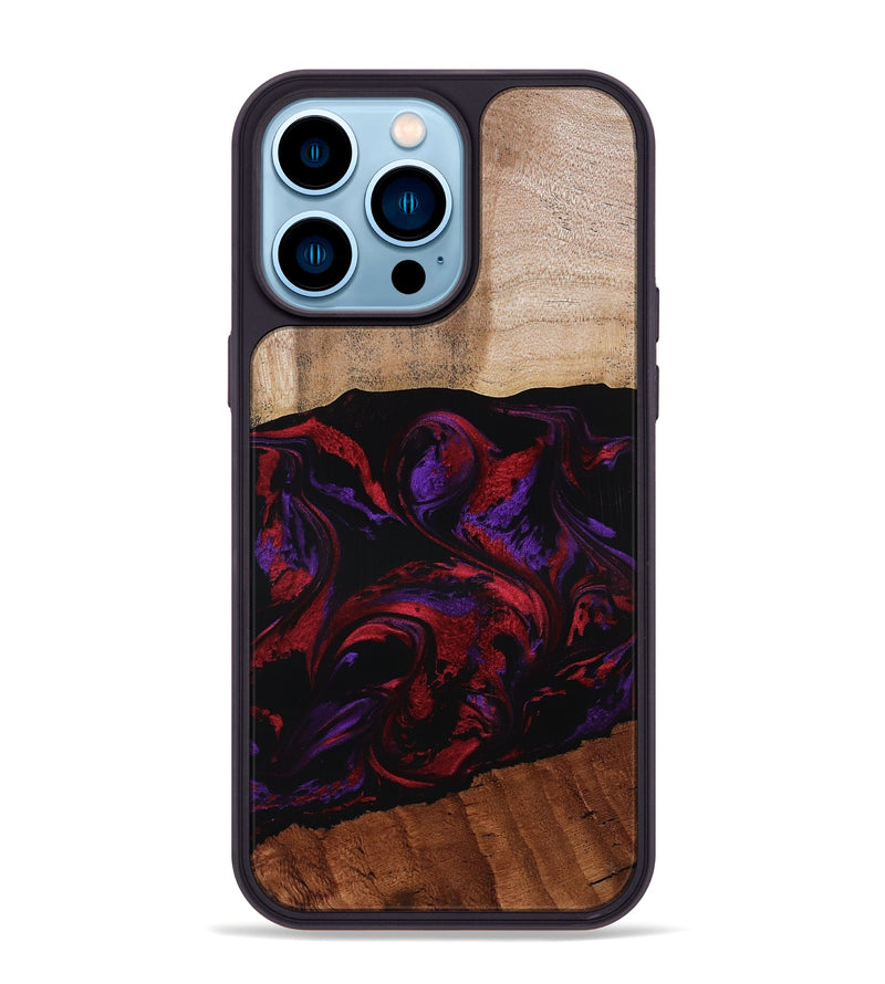 iPhone 14 Pro Max Wood Phone Case - Agustin (Red, 807094)