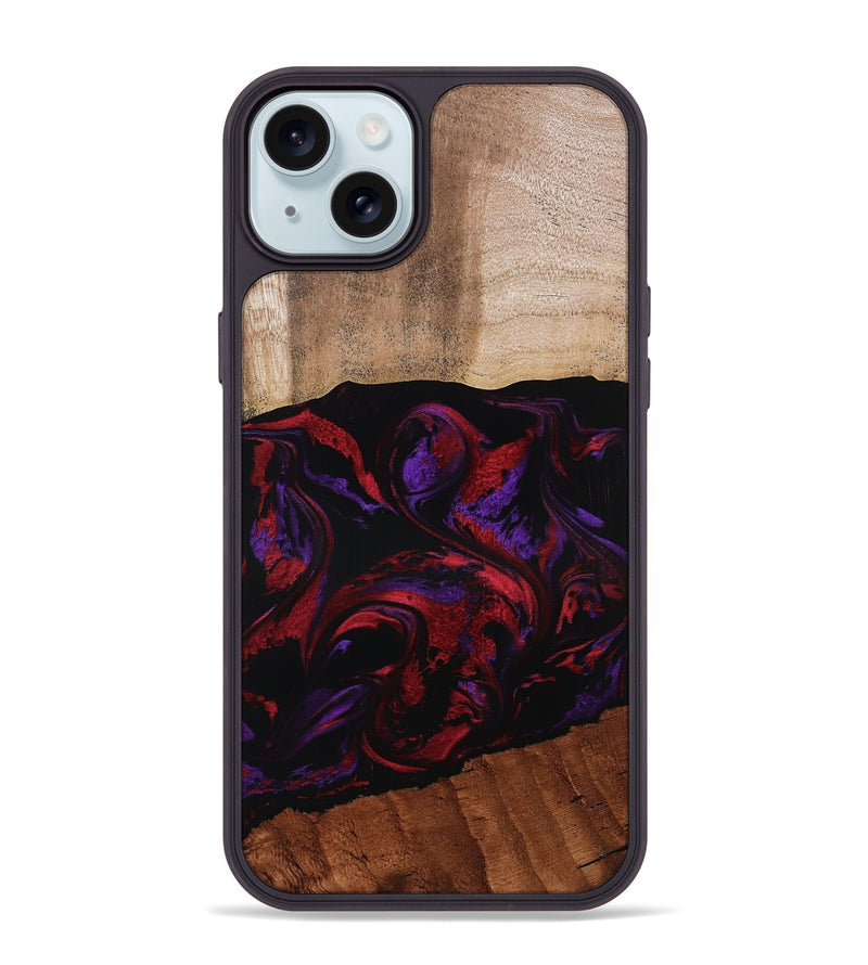 iPhone 15 Plus Wood Phone Case - Agustin (Red, 807094)