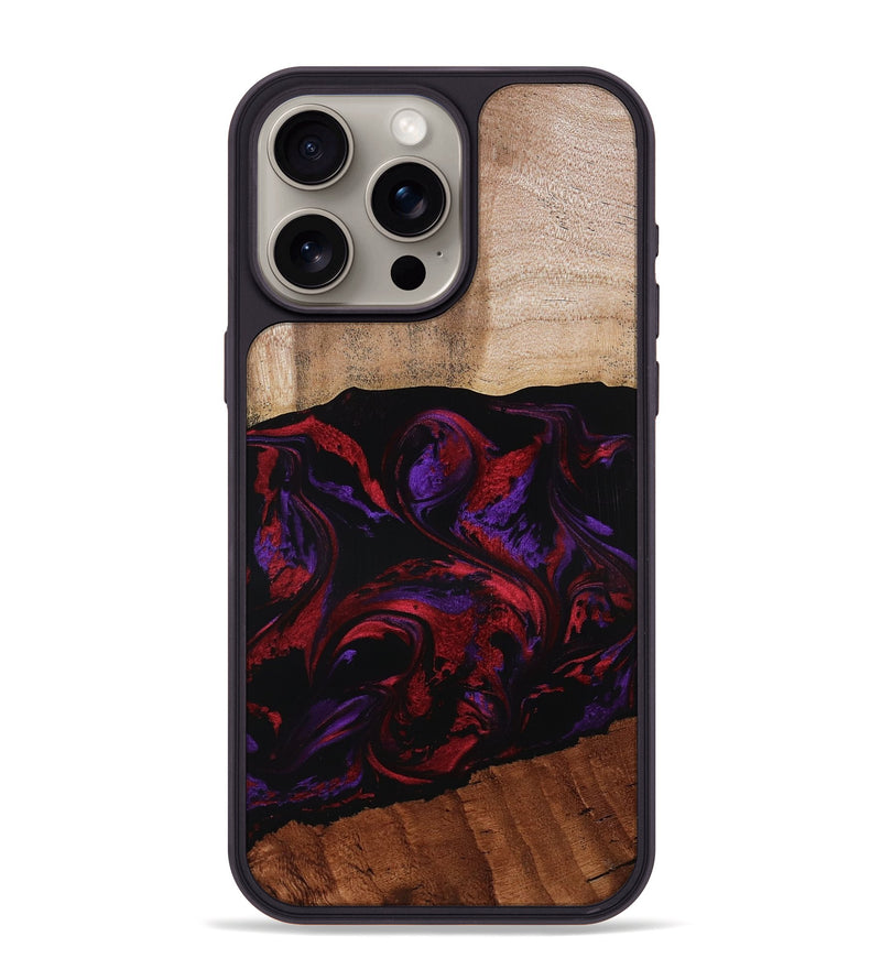 iPhone 15 Pro Max Wood Phone Case - Agustin (Red, 807094)