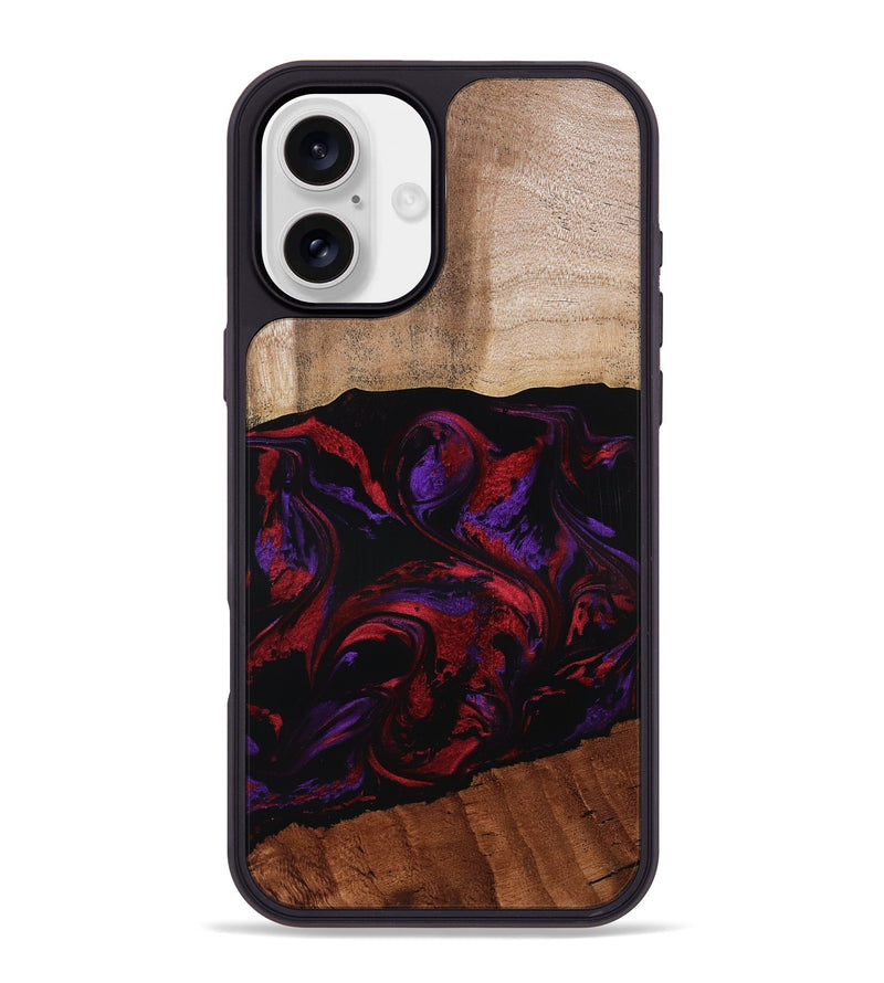 iPhone 16 Plus Wood Phone Case - Agustin (Red, 807094)
