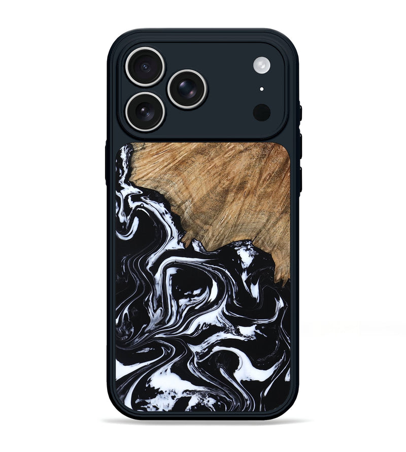 iPhone 17 Pro Max Wood Phone Case - Molly (Black & White, 807102)