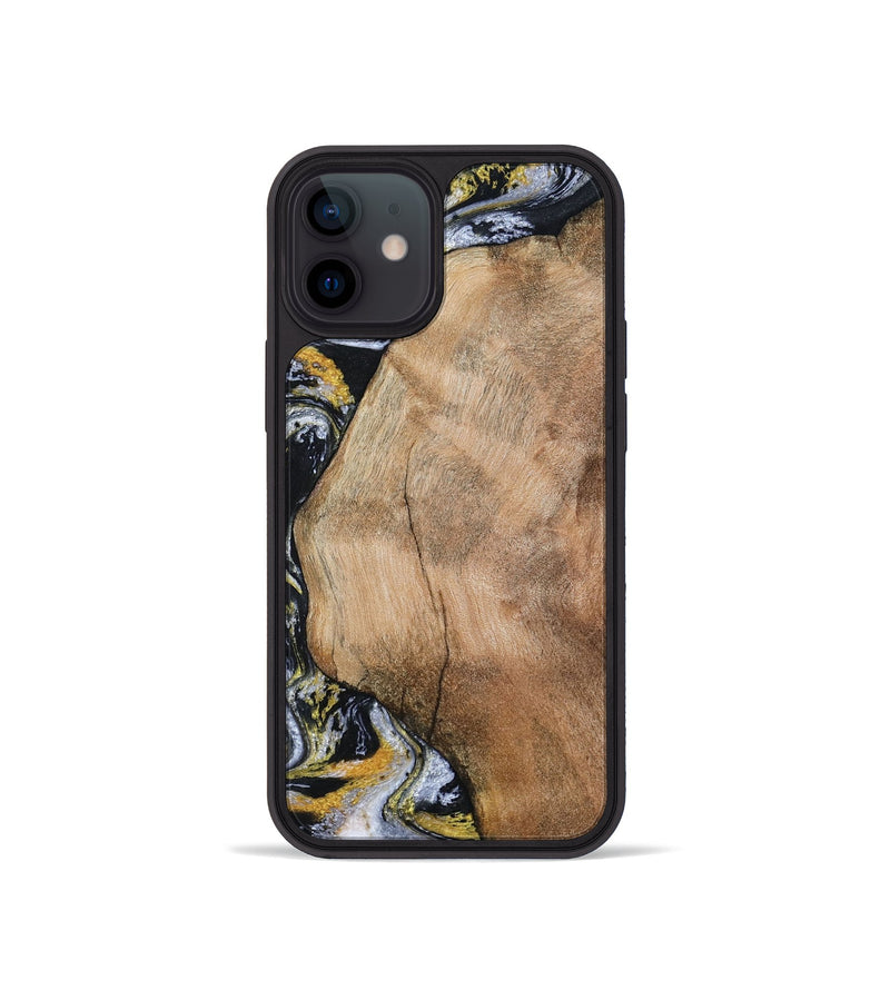 iPhone 12 mini Wood Phone Case - Daquan (Black & White, 807106)