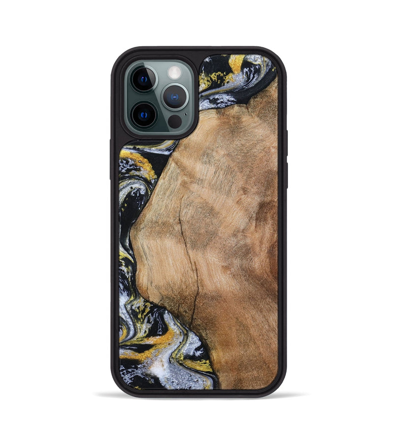 iPhone 12 Pro Wood Phone Case - Daquan (Black & White, 807106)