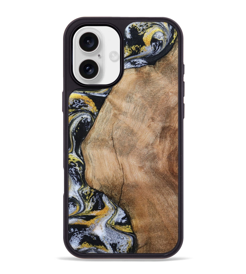 iPhone 16 Plus Wood Phone Case - Daquan (Black & White, 807106)