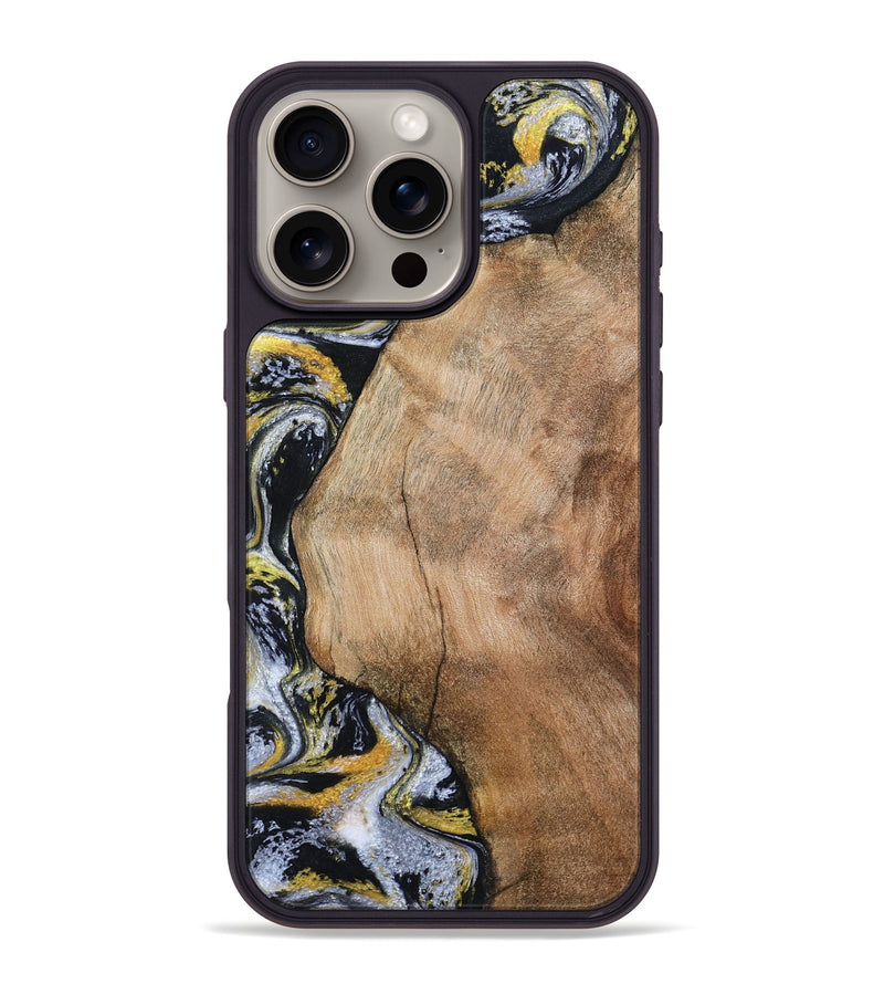 iPhone 16 Pro Max Wood Phone Case - Daquan (Black & White, 807106)