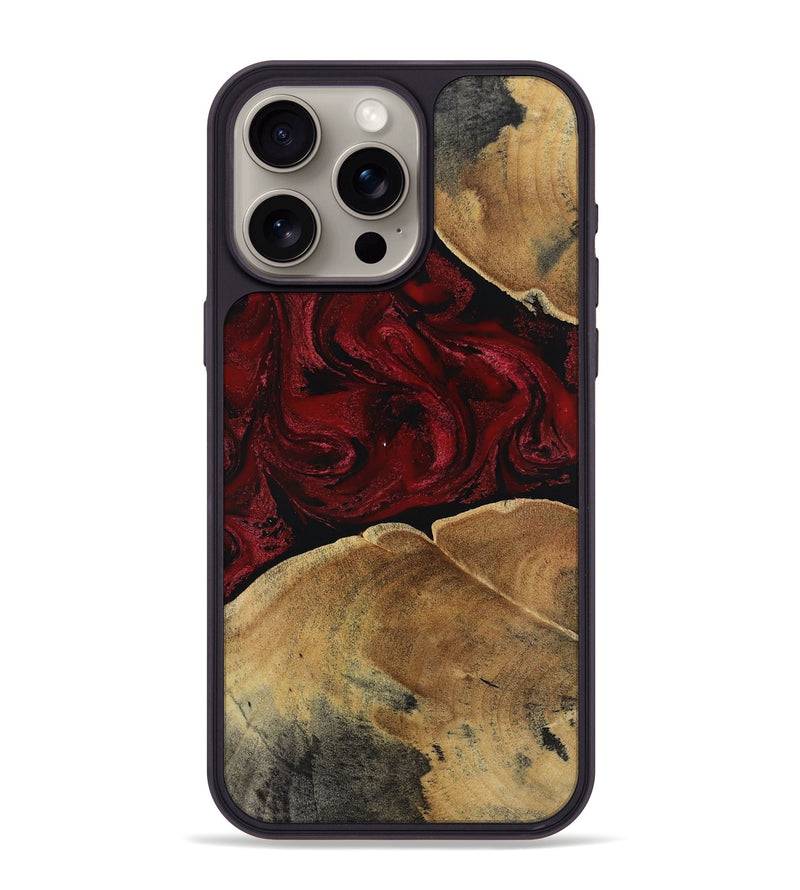 iPhone 15 Pro Max Wood Phone Case - Zada (Red, 807113)