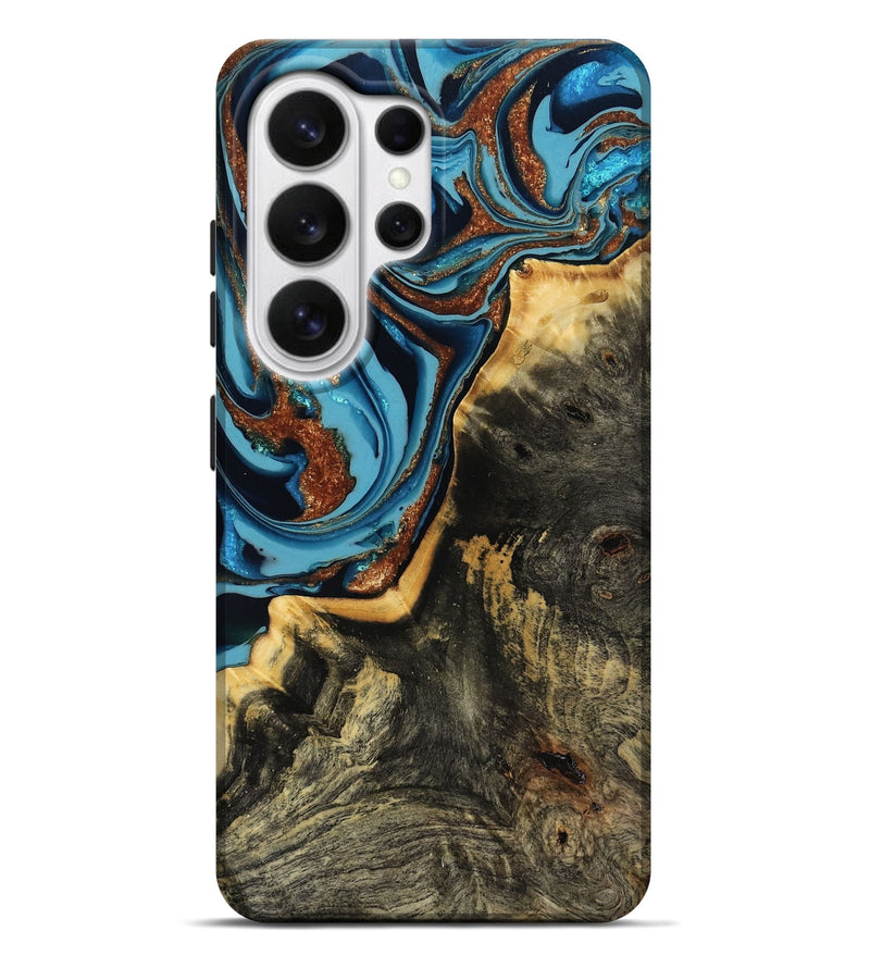Galaxy S26 Ultra Wood Live Edge Phone Case - Reggie (Teal & Gold, 807159)