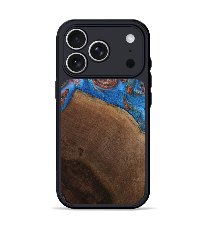 iPhone 17 Pro Wood Phone Case - Iyla (Teal & Gold, 807191)