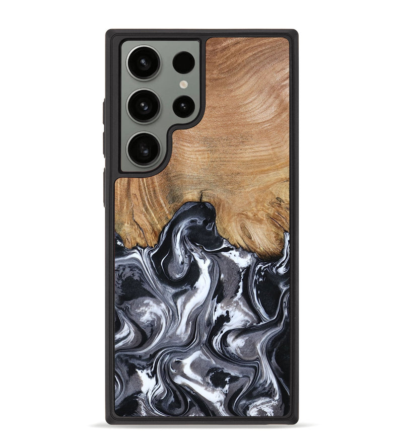 Galaxy S23 Ultra Wood Phone Case - Braelyn (Black & White, 807202)