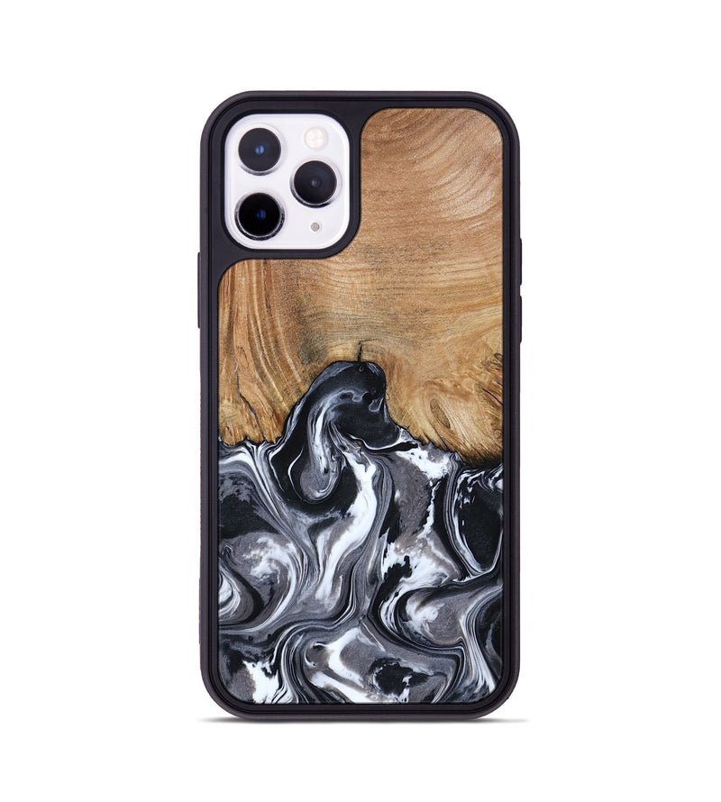 iPhone 11 Pro Wood Phone Case - Braelyn (Black & White, 807202)
