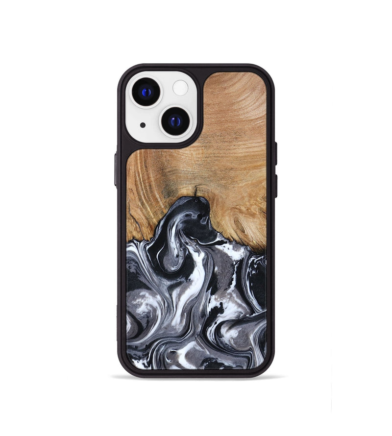 iPhone 13 mini Wood Phone Case - Braelyn (Black & White, 807202)