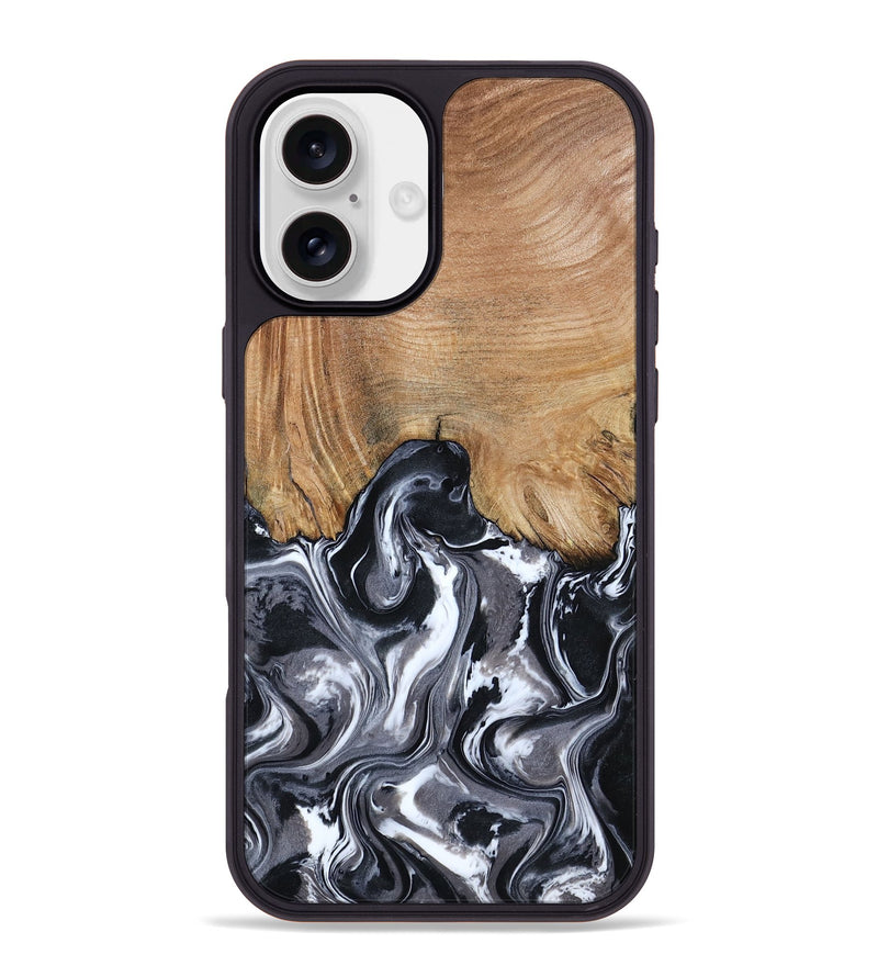 iPhone 16 Plus Wood Phone Case - Braelyn (Black & White, 807202)