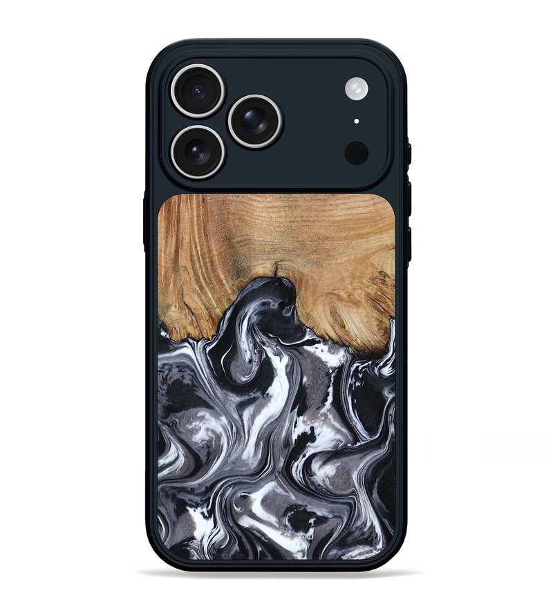 iPhone 17 Pro Max Wood Phone Case - Braelyn (Black & White, 807202)