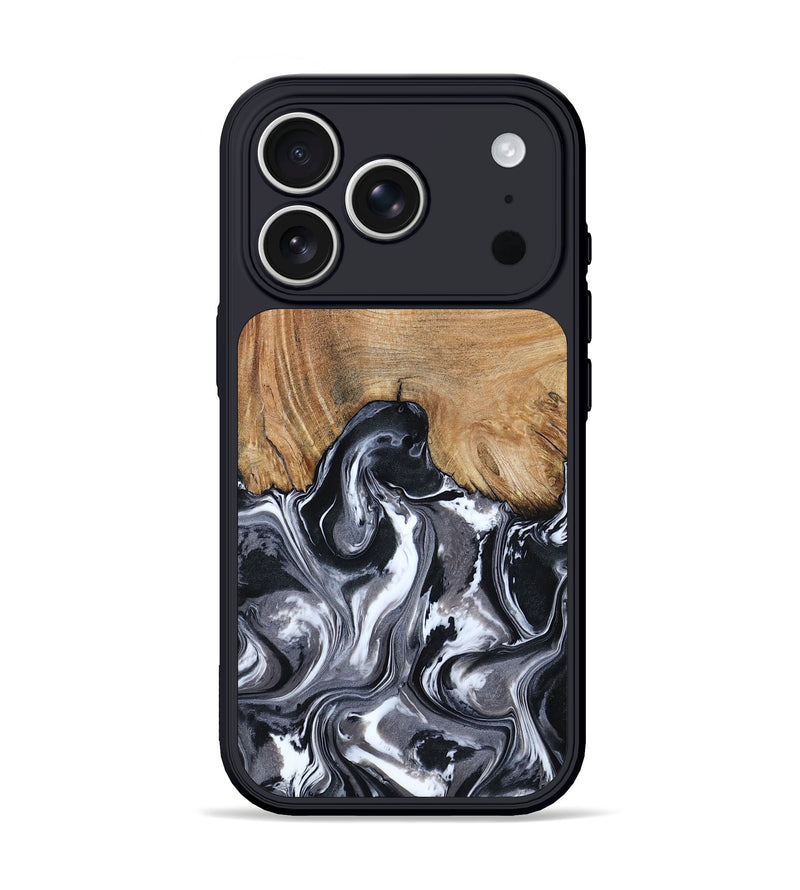 iPhone 17 Pro Wood Phone Case - Braelyn (Black & White, 807202)