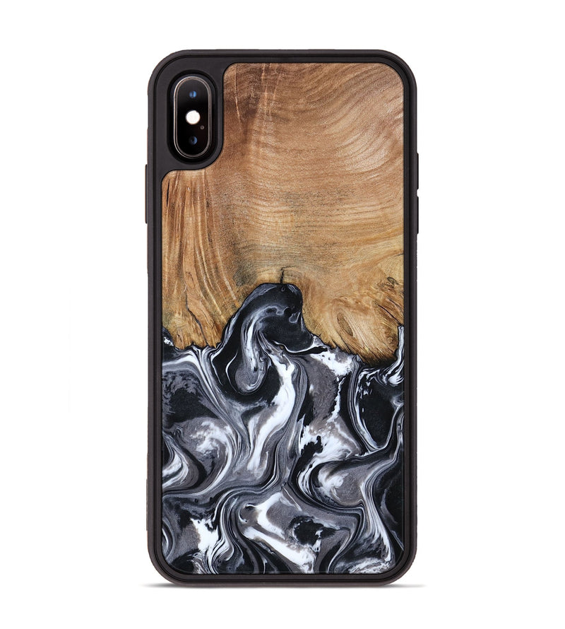iPhone Xs Max Wood Phone Case - Braelyn (Black & White, 807202)