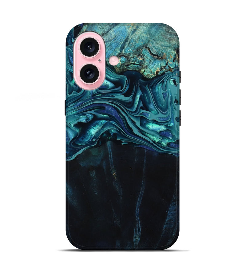 iPhone 17 Wood Live Edge Phone Case - Janiah (Blue, 807303)