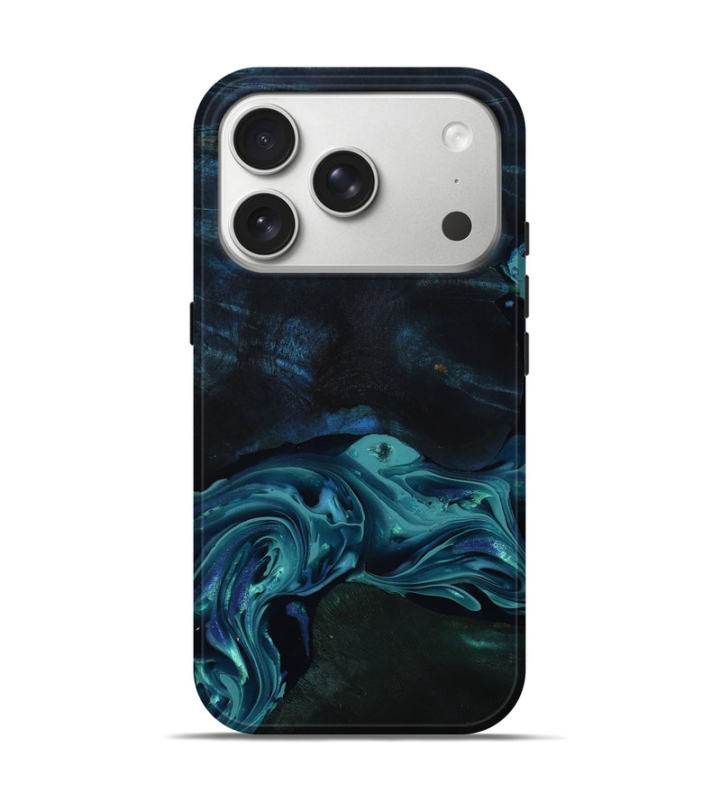 iPhone 17 Pro Wood Live Edge Phone Case - Gail (Blue, 807305)