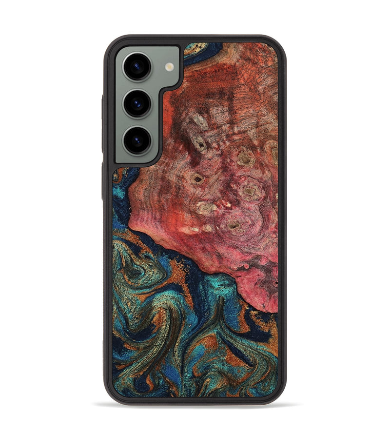Galaxy S23 Plus Wood Phone Case - Amyra (Teal & Gold, 807323)