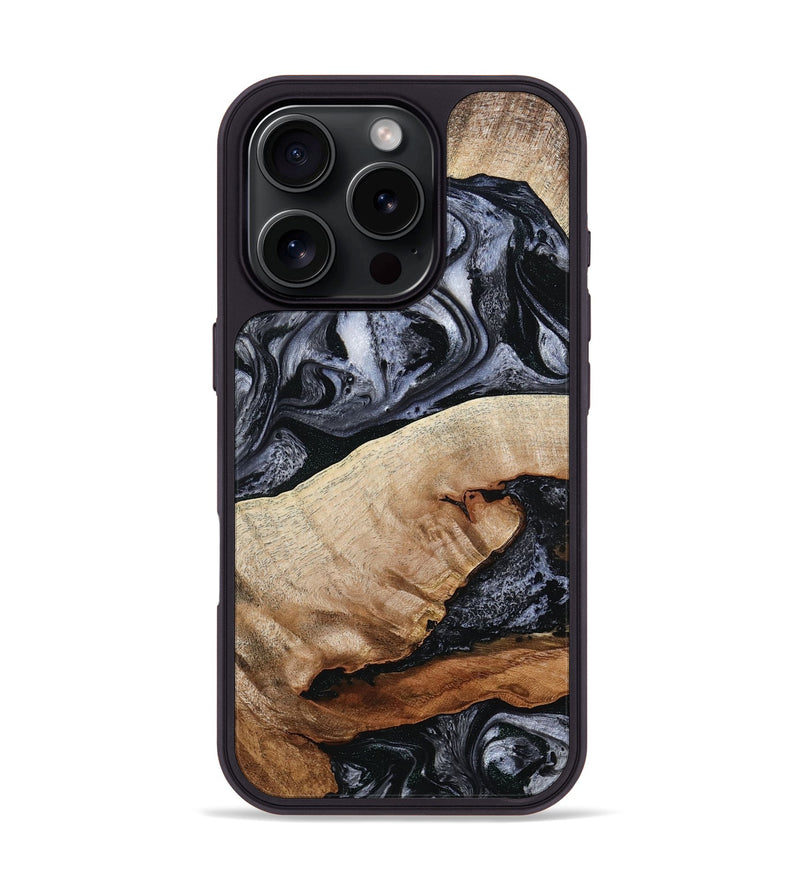 iPhone 16 Pro Wood Phone Case - Yulissa (Black & White, 807338)