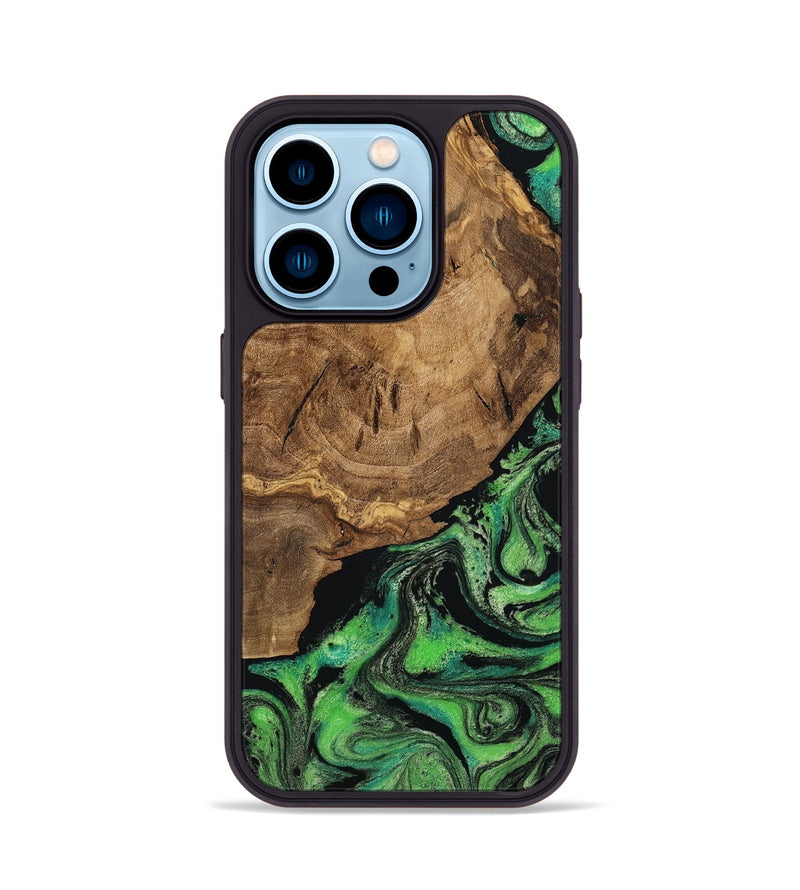 iPhone 14 Pro Wood Phone Case - Nikolai (Green, 807342)