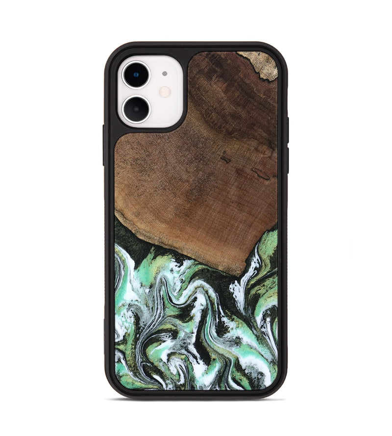 iPhone 11 Wood Phone Case - Cindi (Green, 807345)