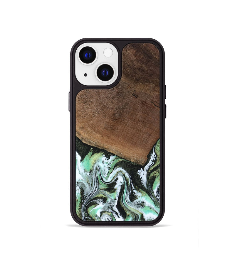 iPhone 13 mini Wood Phone Case - Cindi (Green, 807345)
