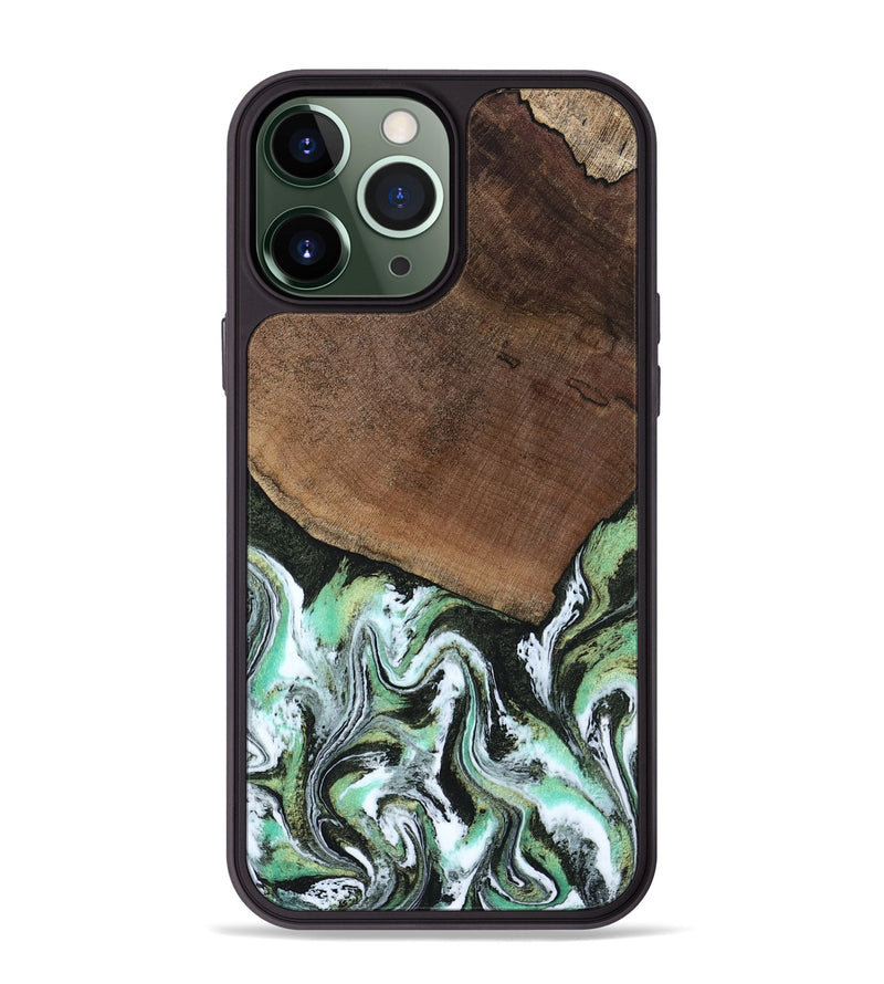 iPhone 13 Pro Max Wood Phone Case - Cindi (Green, 807345)