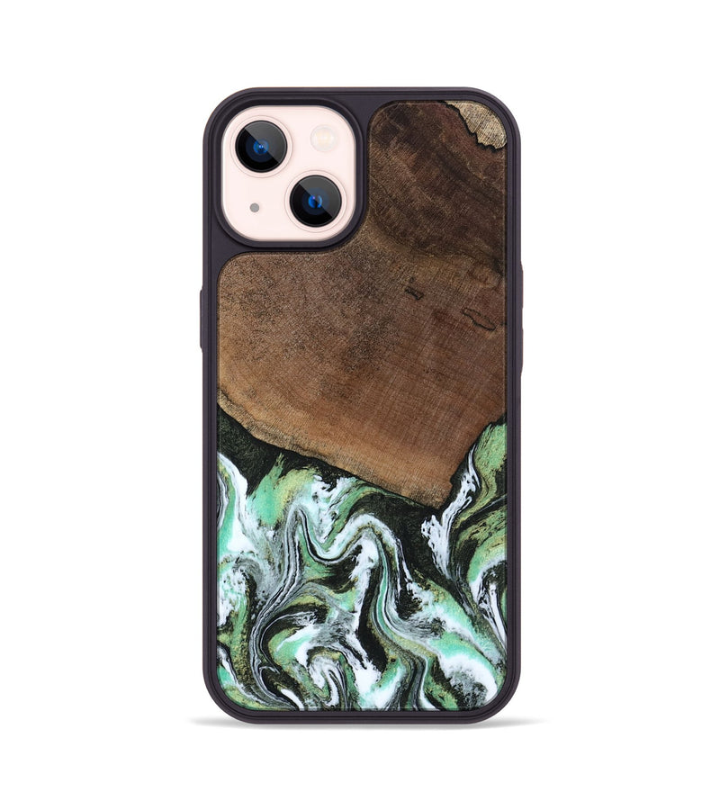 iPhone 14 Wood Phone Case - Cindi (Green, 807345)