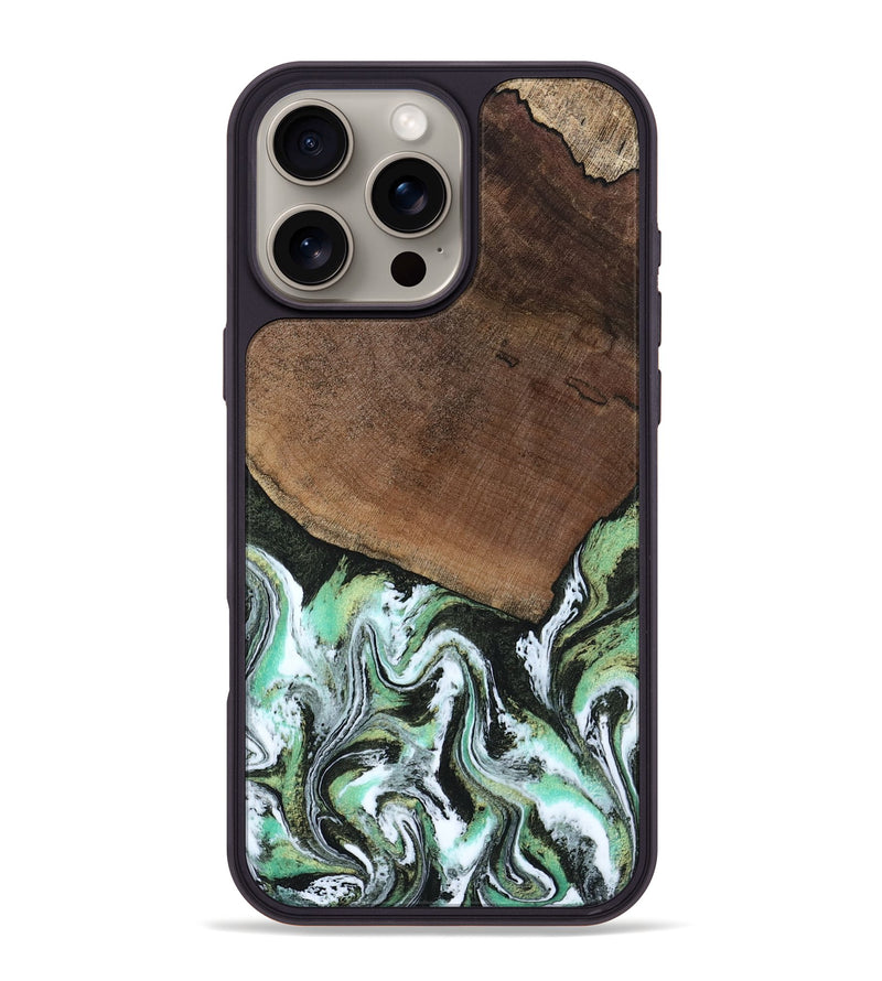 iPhone 16 Pro Max Wood Phone Case - Cindi (Green, 807345)