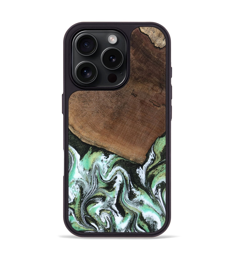 iPhone 16 Pro Wood Phone Case - Cindi (Green, 807345)