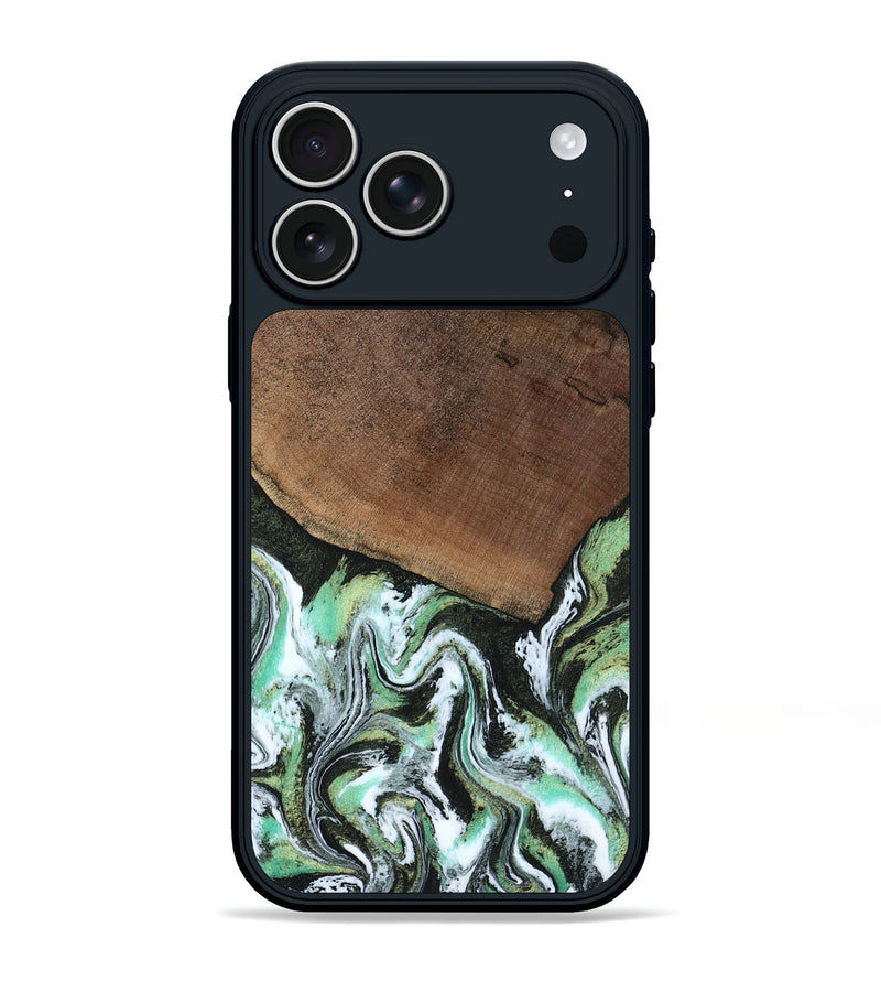 iPhone 17 Pro Max Wood Phone Case - Cindi (Green, 807345)